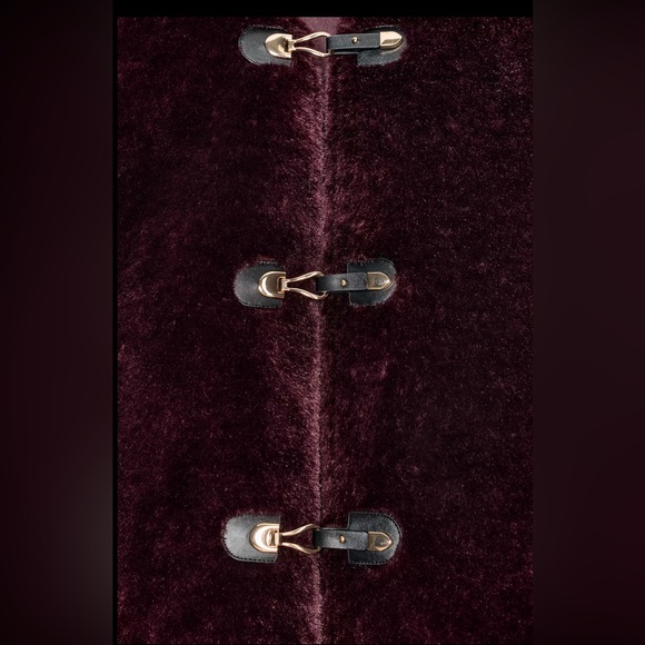 Zara 🔥🔥🔥Burgundy Faux FurJacket Size Large -NWT - Picture 9 of 10